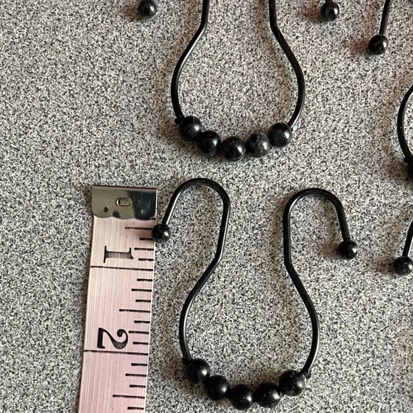 Black Double Sided Shower Curtain Hooks Set Of 12 - Picture 4 of 5